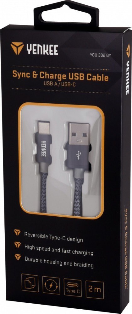 Kabel USB A 2.0 / USB C transfer danych 480Mb/s /3A Kabel USB A 2.0 / USB C transfer danych 480Mb/s /3A