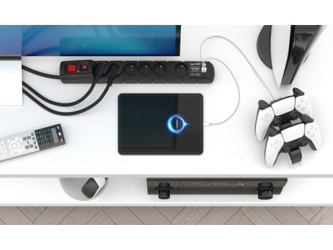 Listwa zasilająca S6 USB A+C 3M 6X 230V PD3.0 QC Czarna Listwa zasilająca S6 USB A+C 3M 6X 230V PD3.0 QC Czarna