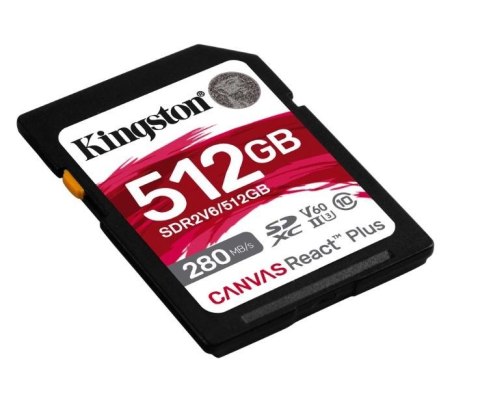 Karta pamięci SD 512GB React Plus 280/150/MB/s U3 V60 Karta pamięci SD 512GB React Plus 280/150/MB/s U3 V60