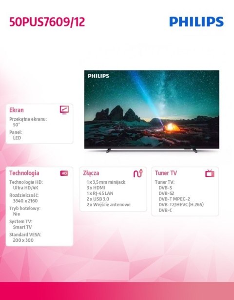 Telewizor LED 50 cali 50PUS7609/12