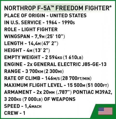 Klocki Northrop F-5A Freedom Fighter Klocki Northrop F-5A Freedom Fighter