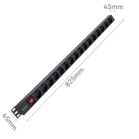 Listwa zasilająca PDU do RACK | 16A | 16xFRENCH | Pionowa | 1.8m Listwa zasilająca PDU do RACK | 16A | 16xFRENCH | Pionowa | 1.8m