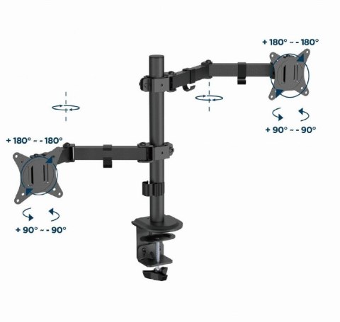 Ramię biurkowe na 2 monitory 17-32 cale 9kg Ramię biurkowe na 2 monitory 17-32 cale 9kg