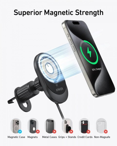 Ładowarka MagGo Qi2 15W Czarna Ładowarka MagGo Qi2 15W Czarna