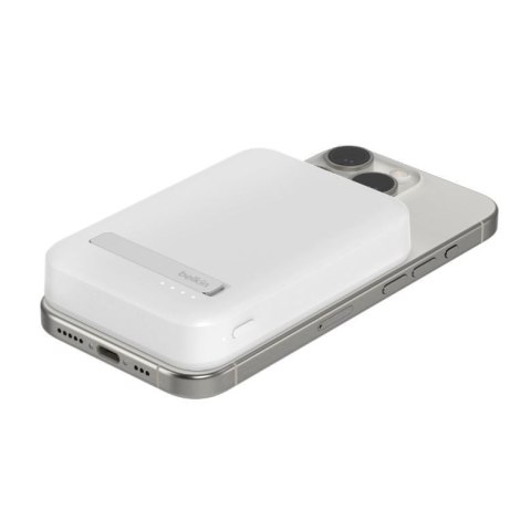 Powerbank ze standem 8000mAh Qi2 MagSafe Biały Powerbank ze standem 8000mAh Qi2 MagSafe Biały