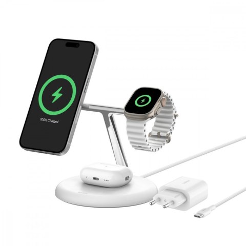 Ładowarka Boost Charge Pro 3w1 Qi2 15W Biała regulowana Ładowarka Boost Charge Pro 3w1 Qi2 15W Biała regulowana