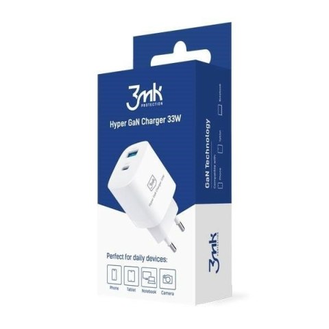 Ładowarka sieciowa 33W 1xUSB-C + 1xUSB-A GaN PD Ładowarka sieciowa 33W 1xUSB-C + 1xUSB-A GaN PD