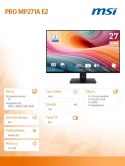 Monitor PRO MP271A E2 27 cali LED/FLAT/FHD/120Hz/czarny