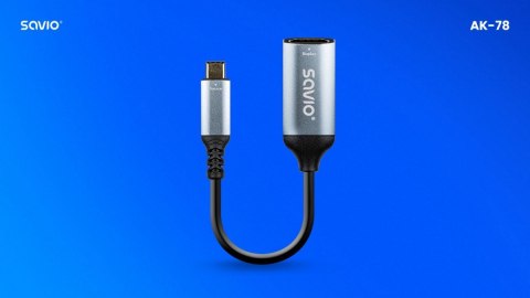 Adapter USB-C (M) - HDMI (F), 4K, 60Hz, aluminium, AK-78 Adapter USB-C (M) - HDMI (F), 4K, 60Hz, aluminium, AK-78