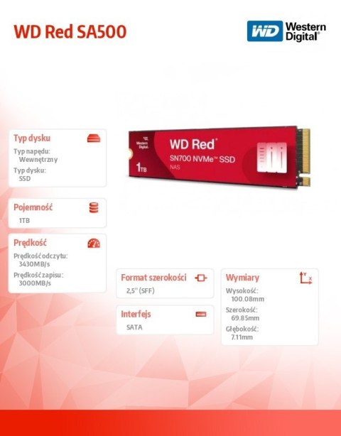 Dysk Red SSD 2 TB SN700 2280 NVMe M.2 PCIe Dysk Red SSD 2 TB SN700 2280 NVMe M.2 PCIe