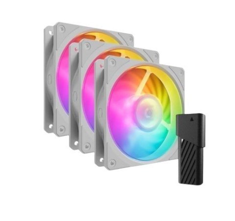 Zestaw wentylatorów Mobius 120P ARGB 3-pak biały Zestaw wentylatorów Mobius 120P ARGB 3-pak biały