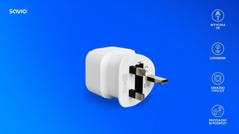 Adapter podróżny, gniazdo EU - wtyk UK AP-04 Adapter podróżny, gniazdo EU - wtyk UK AP-04