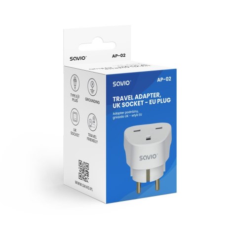 Adapter podróżny, gniazdo UK wtyk EU AP-02 Adapter podróżny, gniazdo UK wtyk EU AP-02