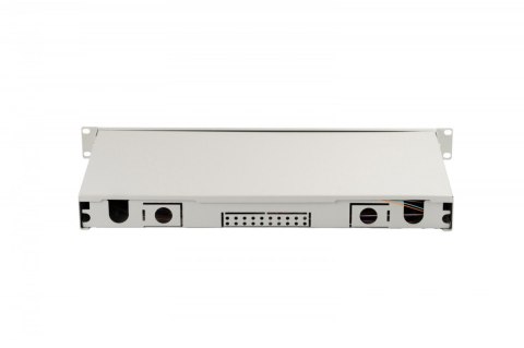 Przełącznica światłowodowa/panel krosowy z wyposażeniem 19 cali 1U, 24x SC APC duplex, OS2, pigtaile, adaptery, tacki, Szary Przełącznica światłowodowa/panel krosowy z wyposażeniem 19 cali 1U, 24x SC APC duplex, OS2, pigtaile, adaptery, tacki, Szary