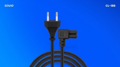 Kabel zasilający 2pin, C7 kątowy 5m, CL-186 Kabel zasilający 2pin, C7 kątowy 5m, CL-186