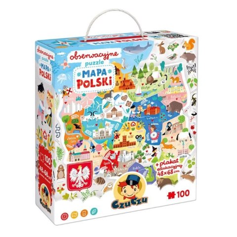 Puzzle obserwacyjne - Mapa Polski 100 elementów Puzzle obserwacyjne - Mapa Polski 100 elementów