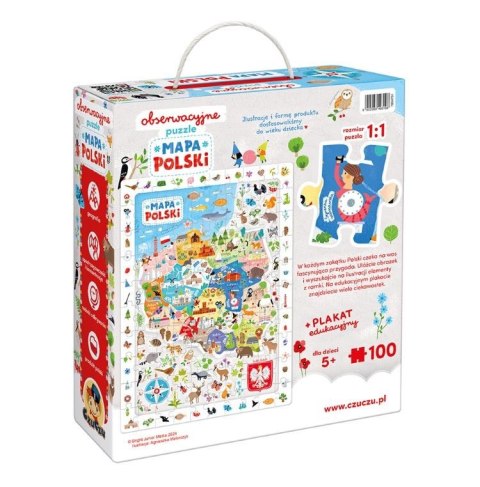 Puzzle obserwacyjne - Mapa Polski 100 elementów Puzzle obserwacyjne - Mapa Polski 100 elementów