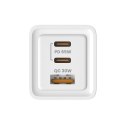 Ładowarka sieciowa 65W GaN LA-07 z kablem typu C-USB typ C 100W 1m, biało-czarna