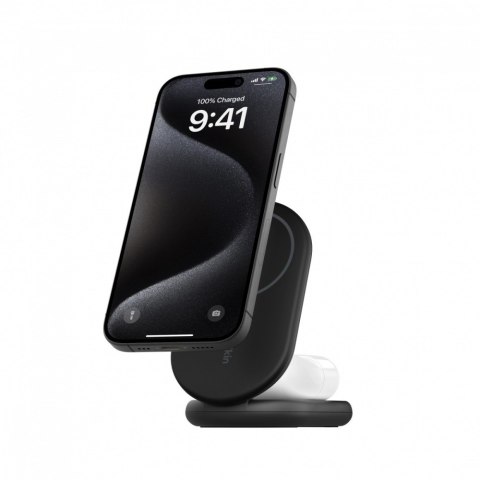 Magnetyczna podstawka ładująca BOOSTCHARGE 2w1 Qi2 15W czarna składana Magnetyczna podstawka ładująca BOOSTCHARGE 2w1 Qi2 15W czarna składana
