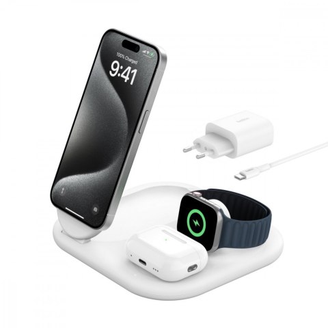 Magnetyczna podstawka ładująca BOOSTCHARGE 3w1 Qi2 15W biała składana Magnetyczna podstawka ładująca BOOSTCHARGE 3w1 Qi2 15W biała składana