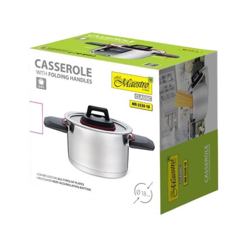 Garnek ze składanymi uchwytami 18cm, 2,3l MR-3530-18 Garnek ze składanymi uchwytami 18cm, 2,3l MR-3530-18