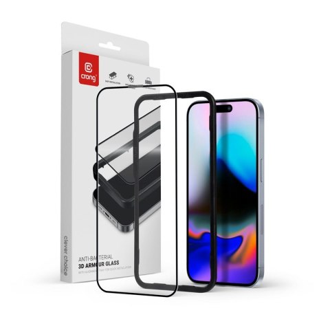 Szkło ochronne Anti-Bacterial 3D Armour Glass - hartowane 9H Full Glue do iPhone 16 Pro Max + ramka instalacyjna Szkło ochronne Anti-Bacterial 3D Armour Glass - hartowane 9H Full Glue do iPhone 16 Pro Max + ramka instalacyjna