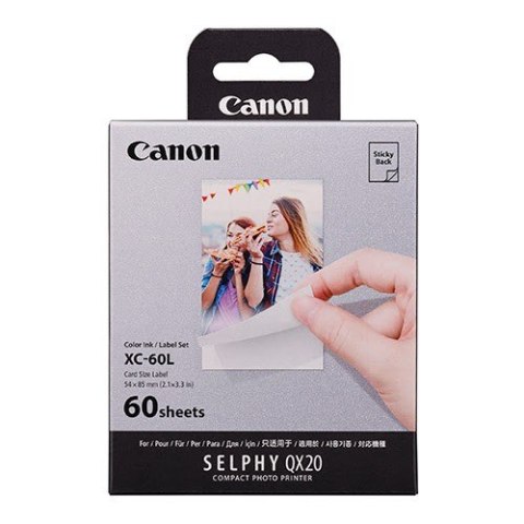 Zestaw atramentu i papieru Canon XC-60L 2x3 60 odbitek 6756C001 Zestaw atramentu i papieru Canon XC-60L 2x3 60 odbitek 6756C001
