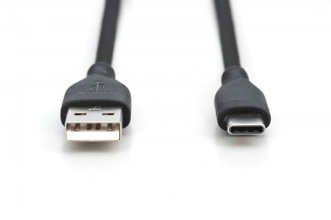 Kabel zasilający silikonowy USB-A - USB-C, USB 2.0 60W, 0,5m Czarny Kabel zasilający silikonowy USB-A - USB-C, USB 2.0 60W, 0,5m Czarny