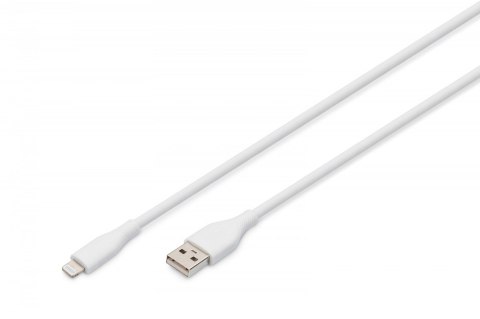 Kabel zasilający silikonowy USB-A - Lightning, USB 2.0 12W, certyfikat MFI, 2m Biały Kabel zasilający silikonowy USB-A - Lightning, USB 2.0 12W, certyfikat MFI, 2m Biały