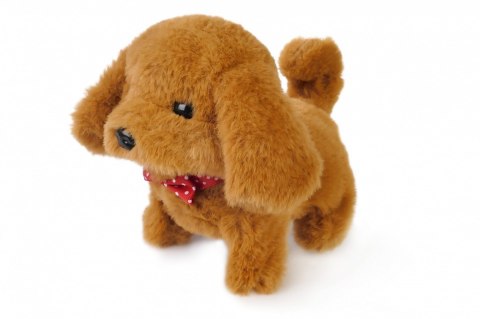 Piesek chodzący na smyczy brązowy 14 cm Piesek chodzący na smyczy brązowy 14 cm