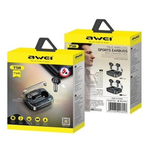 Słuchawki Bluetooth 5.3 TWS T58 ANC Czarne Słuchawki Bluetooth 5.3 TWS T58 ANC Czarne