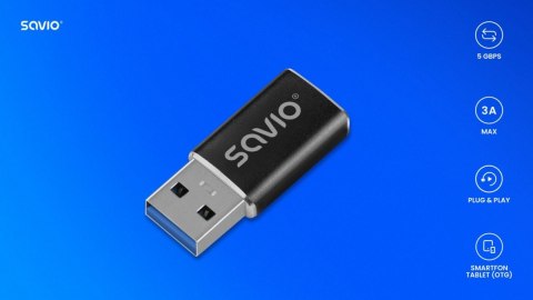 Adapter USB-C 3.1 (F) - USB-A 3.1 (M) AK-81 Adapter USB-C 3.1 (F) - USB-A 3.1 (M) AK-81