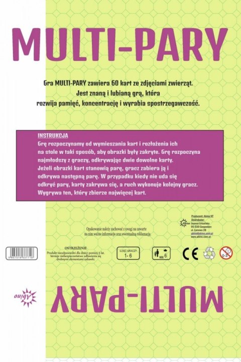 Gra Multi Pary - Zwierzęta Gra Multi Pary - Zwierzęta