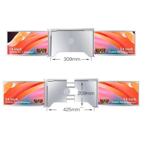 Przenośne monitory do laptopa Smart Life S400 14 cali, 2 monitory, IPS, 1080p Full HD Przenośne monitory do laptopa Smart Life S400 14 cali, 2 monitory, IPS, 1080p Full HD