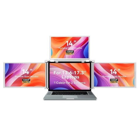 Przenośne monitory do laptopa Smart Life S680 14 cali, 3 monitory IPS, 1080p Full HD Przenośne monitory do laptopa Smart Life S680 14 cali, 3 monitory IPS, 1080p Full HD