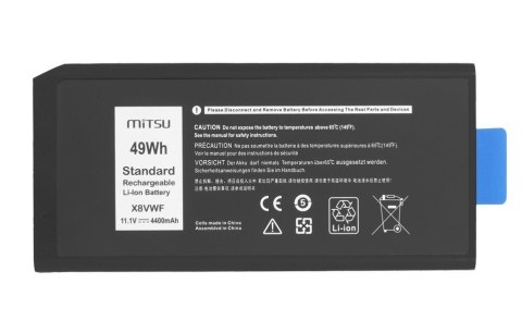 Bateria X8VWF do Dell Latitude Rugged 5404 5414 7404 7414 4400 mAh (49 Wh) 11.1V (10.8V) Bateria X8VWF do Dell Latitude Rugged 5404 5414 7404 7414 4400 mAh (49 Wh) 11.1V (10.8V)