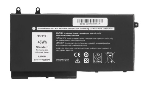 Bateria R8D7N do Dell Latitude 5410 5411 5500 Precision 3541 3550 - 11.4V 4000 mAh (46 Wh) 11.4V Bateria R8D7N do Dell Latitude 5410 5411 5500 Precision 3541 3550 - 11.4V 4000 mAh (46 Wh) 11.4V