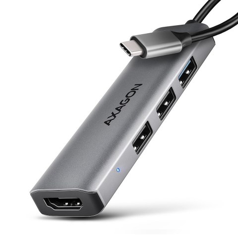 HMC-H3A Wieloportowy hub USB 4in1, 5Gbps, 3x USB-A (2x USB2.0, 1x USB3.0) + HDMI 4K/30Hz, metal, 15cm USB-C kabel HMC-H3A Wieloportowy hub USB 4in1, 5Gbps, 3x USB-A (2x USB2.0, 1x USB3.0) + HDMI 4K/30Hz, metal, 15cm USB-C kabel