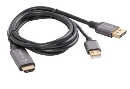 Kabel HDMI(M)-Displayport(M) 1M 4K czarny Kabel HDMI(M)-Displayport(M) 1M 4K czarny