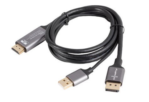 Kabel HDMI(M)-Displayport(M) 1M 4K czarny Kabel HDMI(M)-Displayport(M) 1M 4K czarny