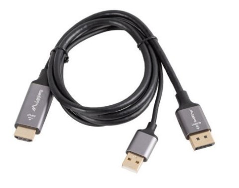 Kabel HDMI(M)-Displayport(M) 1M 4K czarny Kabel HDMI(M)-Displayport(M) 1M 4K czarny