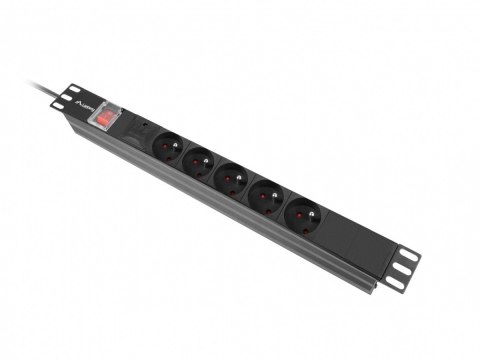 Listwa zasilająca rack PDU 19 cali 1U 16A 5x230V 2m czarna C14 Listwa zasilająca rack PDU 19 cali 1U 16A 5x230V 2m czarna C14