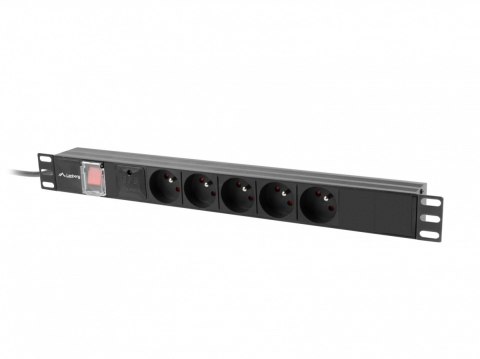 Listwa zasilająca rack PDU 19 cali 1U 16A 5x230V 2m czarna C14 Listwa zasilająca rack PDU 19 cali 1U 16A 5x230V 2m czarna C14