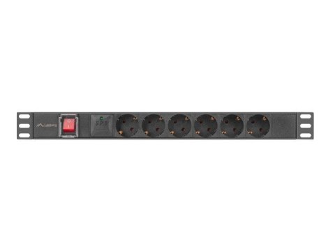 Listwa zasilająca rack PDU 19 cali 1U 16A 6x230V schuko 2m czarna Listwa zasilająca rack PDU 19 cali 1U 16A 6x230V schuko 2m czarna
