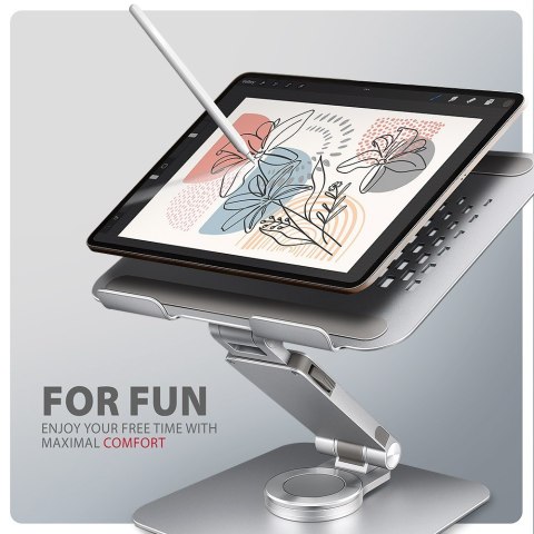 STND-LR Podstawa do laptopów aluminiowa 10-16" regulowane kąty nachylenia, obrót o 360 stopni