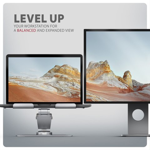 STND-LR Podstawa do laptopów aluminiowa 10-16" regulowane kąty nachylenia, obrót o 360 stopni