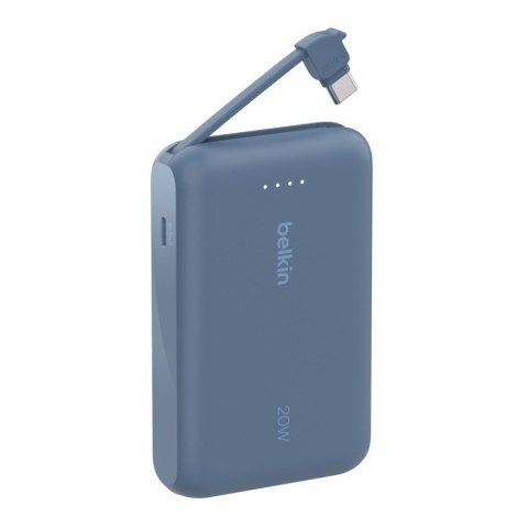 PowerBank BoostCharge 10k mAh 20w wbudowany kabel-C, port-C, niebieski PowerBank BoostCharge 10k mAh 20w wbudowany kabel-C, port-C, niebieski
