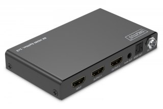 Rozdzielacz/Splitter HDMI 1x2, 8K/60Hz (4:4:4) z HDR, 48 Gbps, HDCP 2.3. Toslink / Stereo , EDID