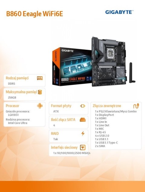 Płyta główna B860 EAGLE WiFi6E Płyta główna B860 EAGLE WiFi6E
