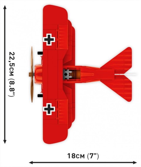 Klocki Fokker DR.1 Czerwony Baron 221 klocków Klocki Fokker DR.1 Czerwony Baron 221 klocków
